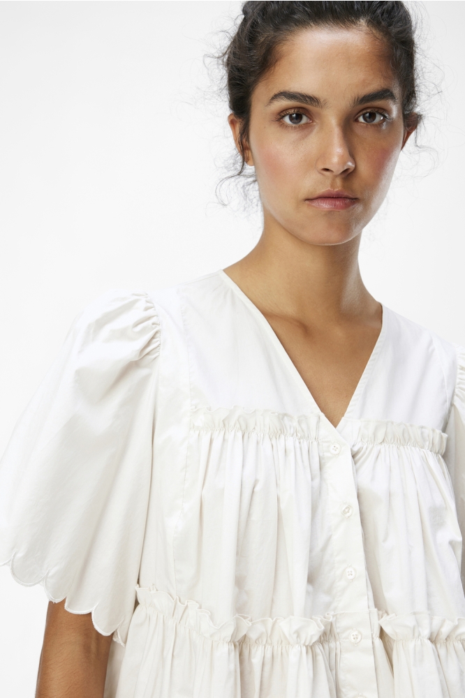 OBJHOPE S/S RE V-NECK TOP E DIV 23045854 White Sand